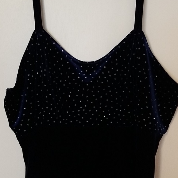 Blue Velvet Glitter Top Maxi Dress - Picture 2 of 4